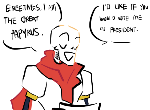 sans and papyrus having a president election