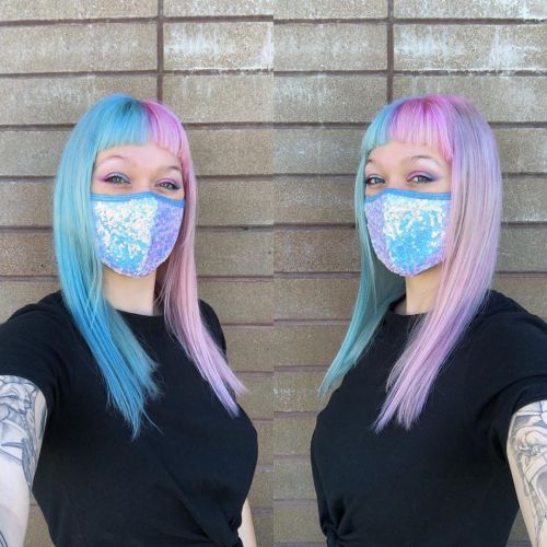 ⁣❄️⁣⁣⁣Amazing #cottoncandyhair by @missioncitychickee thank you for always helping my hair dreams co