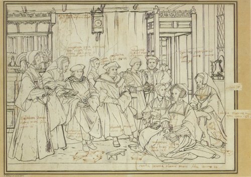 artist-holbein: Study for the Family Portrait of Thomas More, 1527, Hans Holbein the Younger