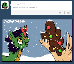 askkappathekirin:  ask-golden-doodle-pony:  CHRISTMAS! (full size for animation!)  :DD  I like Christmas too! (Thank you for the feature!)  D'aww~! &lt;3