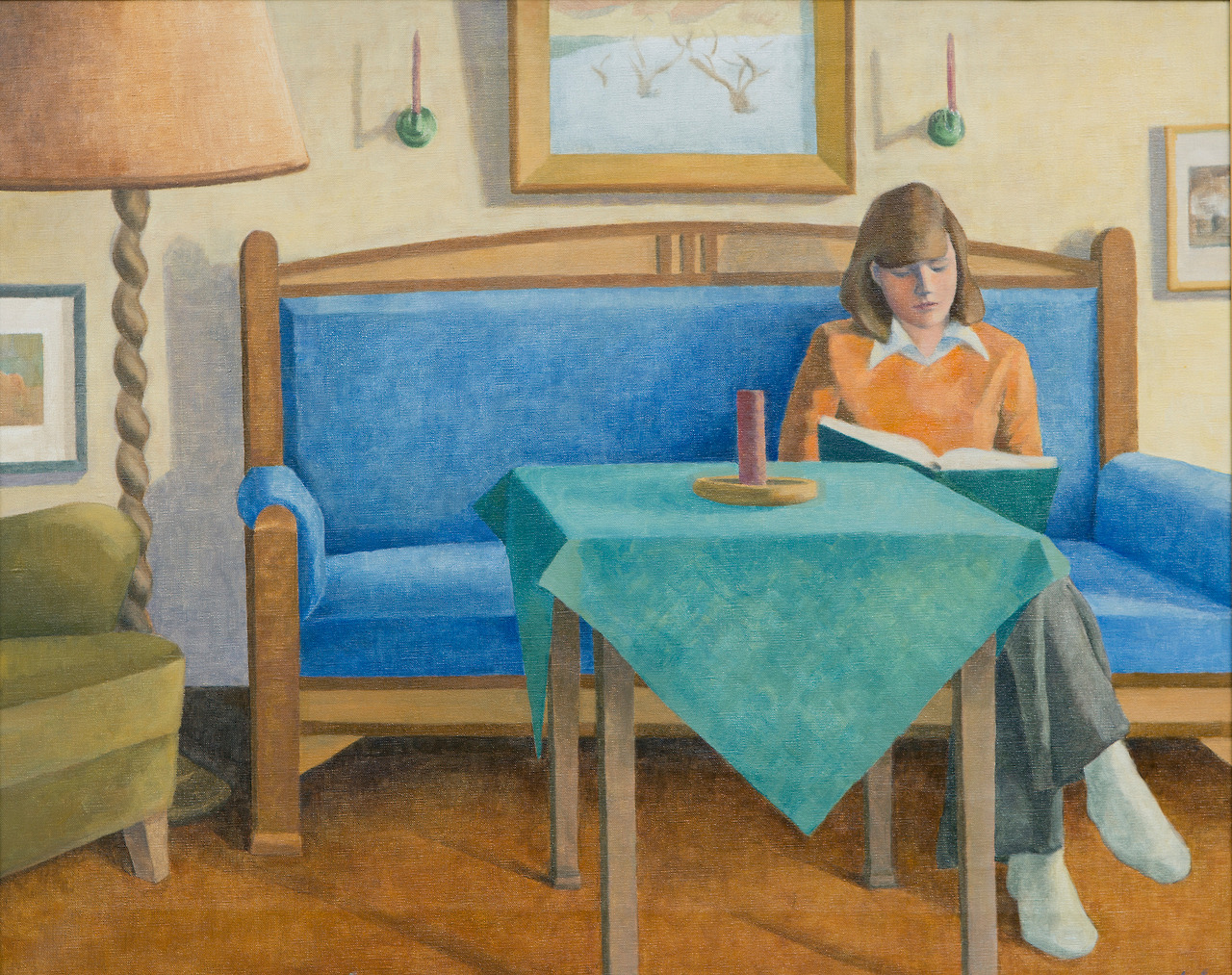 huariqueje: Interior   -  Lauri Laine  , 1975 Finnish,b.1945- Oil on canvas 79x100