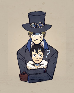 allforluffy:  I just thought that I want a hunter!Sabo and a werewolf!Luffy. Luffy is Sabo’s companion, that keep him from being hunted by other hunters. Sabo is a really strong and scary hunter after all XD. 