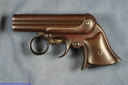 handfulsofhistory:Pushing the ring trigger forward cocks and rotates the hammer on the Remington Eli