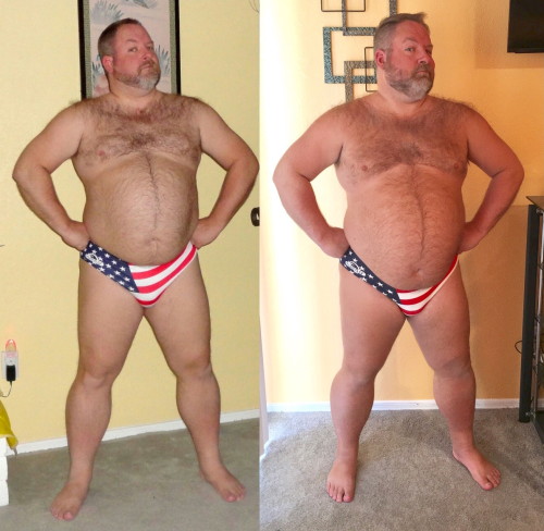 thelittleheathens: inkedfatboy:  j-mobear: Someone asked if my belly is getting bigger… I gue