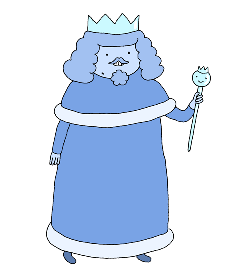 King of Blue concept art by writer/storyboard artist Steve Wolfhard“So the King of Blue comes to the Candy Kingdom to hustle and everyone’s like, what the heck are you doing back here, and he has no idea what they’re talking about becaus