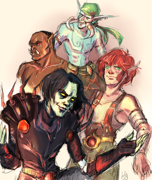 Since I’m into World of Warcraft lately, I thought why not draw Team Masho as WoW races (and obvious