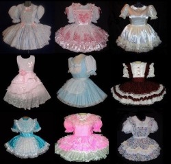 Jessica Presley adores the top center dress with the heart. She’d love to wear that proudly for Daddy. Which one do you prefer?~ Sissy Princess 