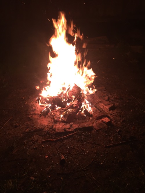 Went riding , grabbed some Chinese and beer , and having a fire …. A great day!