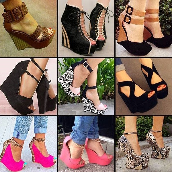 ideservenewshoesblog:  Stylish Lace-Up Rivet Heels Wedges