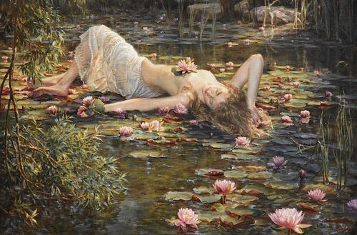 mermaidenmystic:L’esprit de l’Étang (The Spirit of the Pond) 🌸 Hélène Béland 