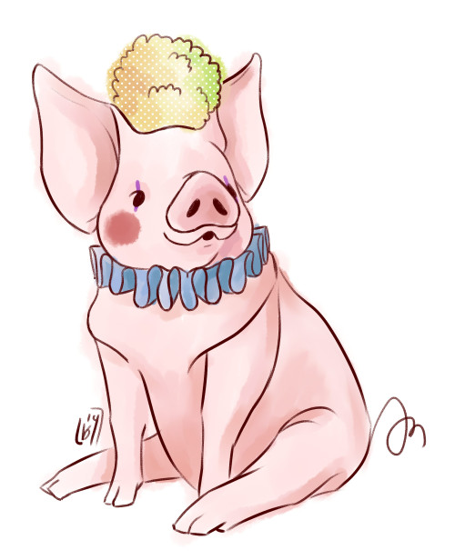 cat-detective: pedropoppens answered: a pig in a clown costume Don’t let this fool you. I actuall