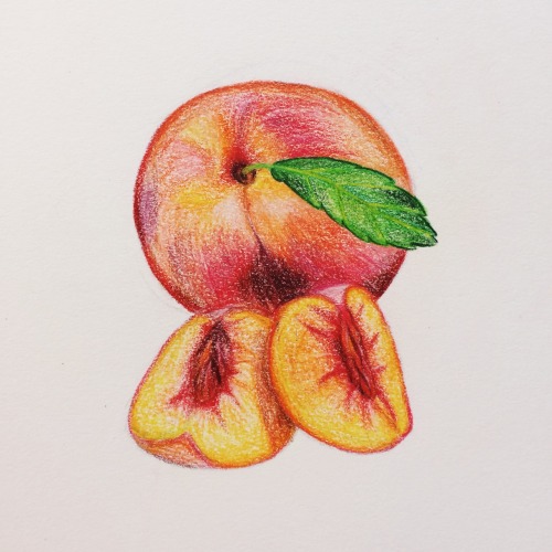 skyfluff:i drew a peach ft some peachy prismacolors :-)