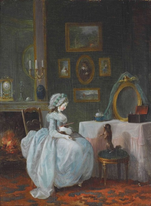 talleyrandsghost:Jean-Frédéric Schall (1752-1825) Lady with a dog