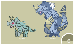 cosmopoliturtle: Pokemon Redesign #111-112