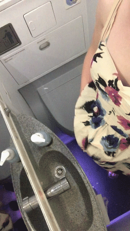 shiritrap: Jacking off into an airplane toilet :DFull vid is on my ManyVids