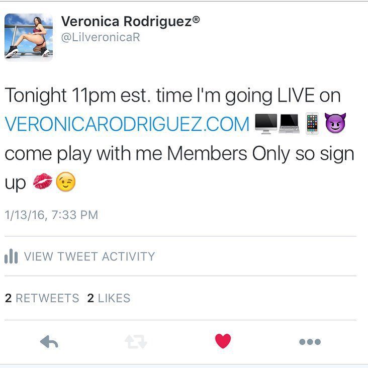 Come watch my LIVE SHOW 🖥💻📱Tonight on my personal website VERONICARODRIGUEZ.COM