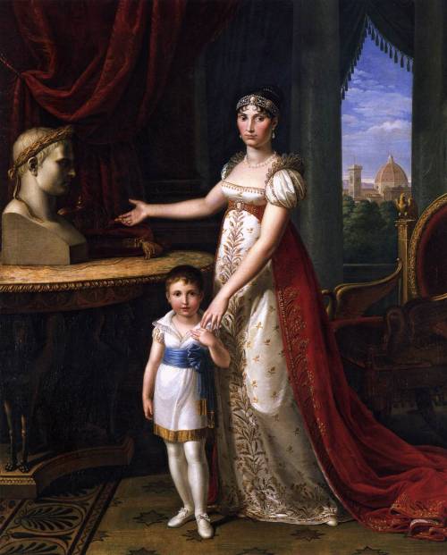 Elisa Bonaparte and Her Daughter (c.1810). Pietro Benvenuti (Italian, 1769-1844). Oil on canvas. Mus