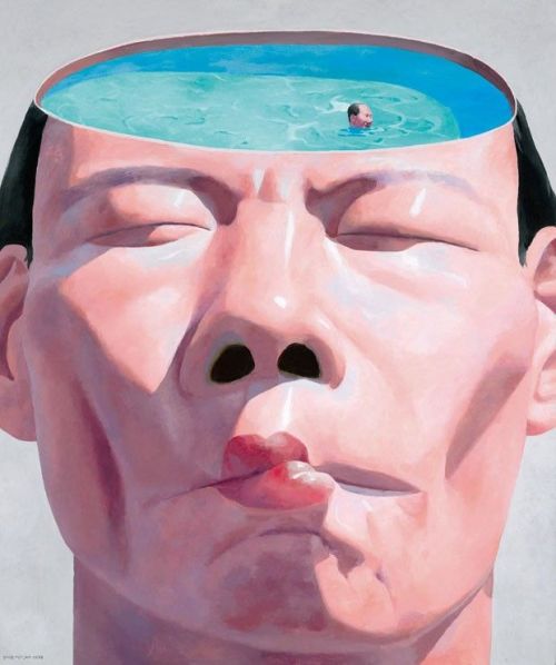 crossconnectmag:  Yue Minjun: Chinese LOL Selfies  Yue Minjun (岳敏君)’s paintings offer a light-hearted approach to philosophical inquiry & contemplation of existence. Drawing connotations to the disparate images of the Laughing Buddha &