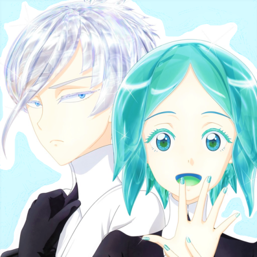 hnk-kin:An Aesthetic board of Antarcticite and Phos being happy with semi pastel colors, requested