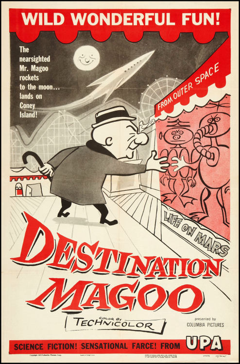 animationproclamations: One-sheet for UPA’s DESTINATION MAGOO, 1955.