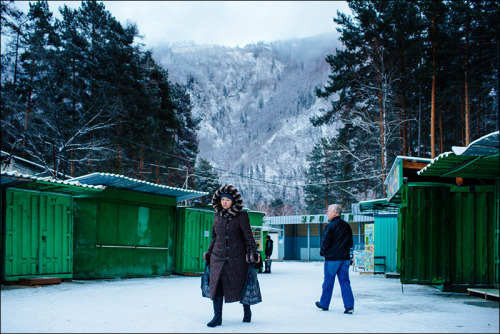 Cheremushki town, Khakassia, Russia. December 2013.