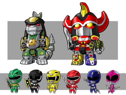 Chibi-style Kyoryu Sentai Zyuranger 恐竜戦隊ジュウレンジャー aka Mighty Morphin Power Rangers.