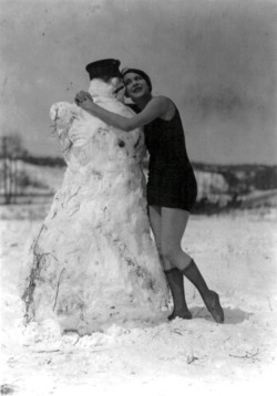 Miss Fritzi Ridgeway Does Her Best To Try And Melt This Happy Looking Snowman, April