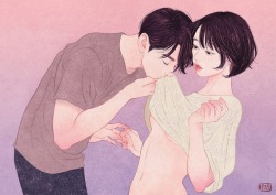 beautifulbizarremagazine:    What do you think of the fantastic illustrations byZipcy 집시!?...#beautifulbizarremagazine #painting #couples #love #illustrations #zipcy #popsurrealism #portraits #figurativeart