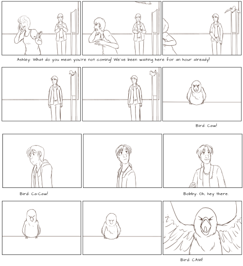 zannyblogging: Birds Here’s my second storyboard, this took 4 days. Also Bobby has no luck it 