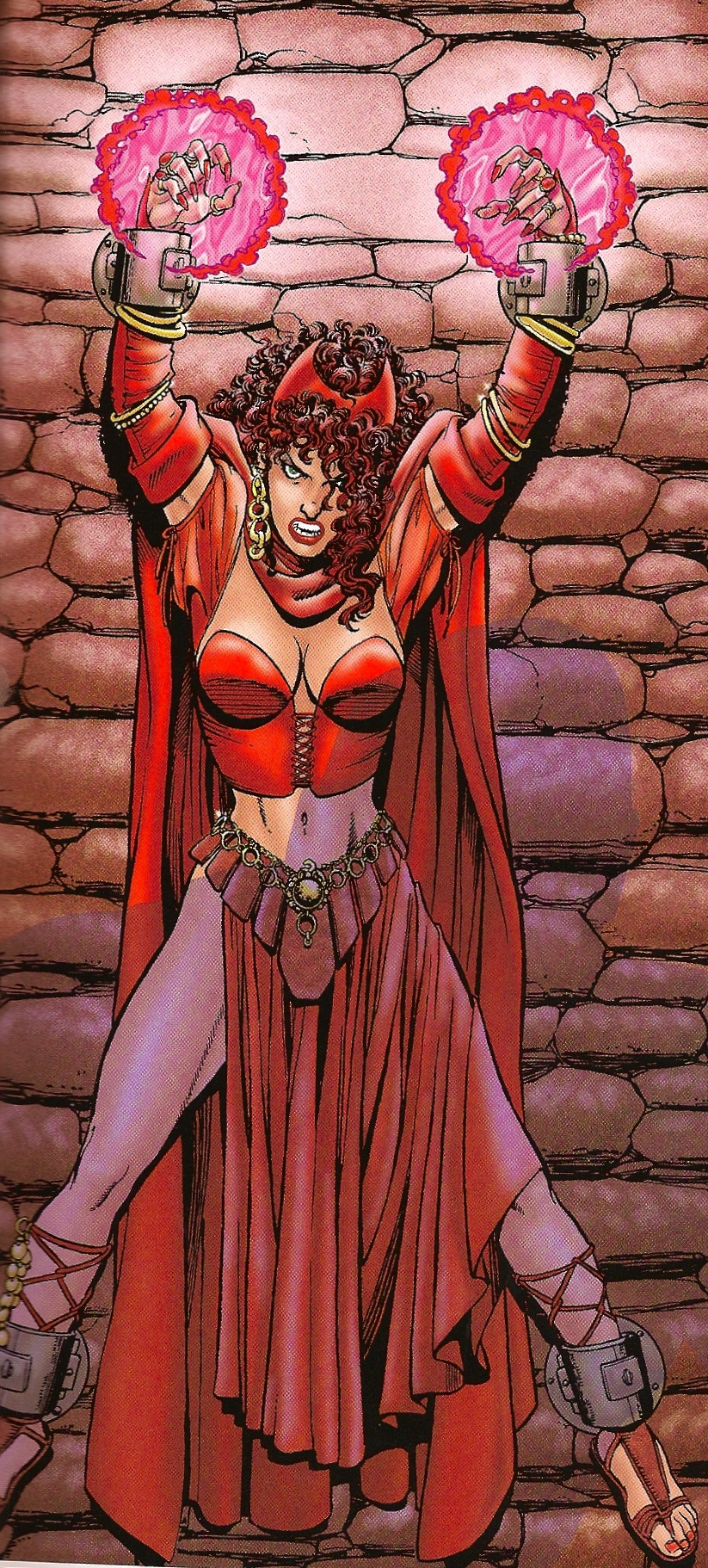 Scarlet witch tied up