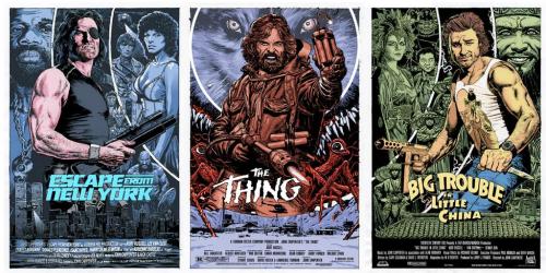 xombiedirge:  Kurt Russell Triptych screen print WIP roughs by Chris Weston