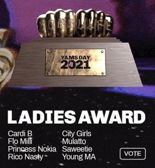 YAMMY AWARDS 2021 NOMINEES &amp; CATEGORIES ARE LIVE VOTE FOR THE LADIES AWARD NOW ON YAMSDAY.COM #Y