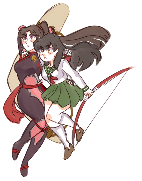 catskid100:working on femslash feb stuff in between commissionsim late but inuyasha girls for my&nbs