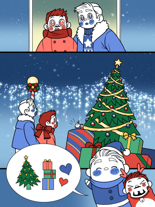 cherryteddy: Merry Christmas! This year Stony tsum prepares a surprise gift for Steve and Tony ;)I h