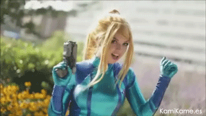 kamikame-cosplay: Zero suit Samus cosplay by the pretty Oki-Cospi seen at Otakon 2014 (Gif by me; source) O oO <3 <3 <3 <3