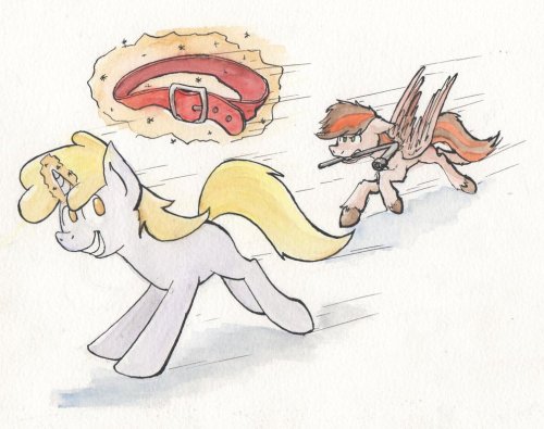 ask-dinky-dawberry-doo:   Dinky’s Part-Time Job #201: Trouble’s Personal Trainer. Having a chance to steal Trouble’s collar and live was one of the greatest achievements in my part-time career :D   ((Secret Santa Art by Kuto, AKA Rusty. Take
