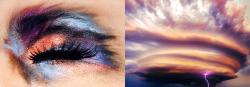 ioanacovali:inner storm manifesting itselfmakeup & photo on the left by me (Ioana Covali)