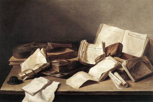 leirelatent:“Still Life of Books” (1628), by Jan Davidsz de Heem