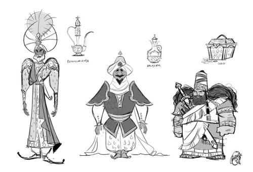 Initial sketches I did of the Three Wise Men from my illustration post yesterday!