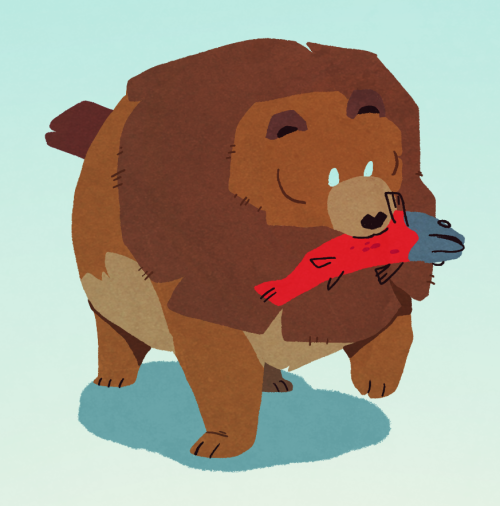 gentlemangeek:classic-draws:Happy Fat Bear