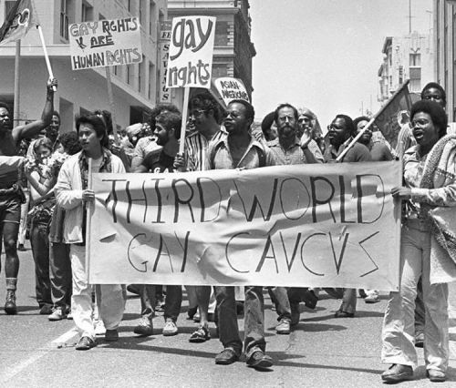 Third World Gay Caucus members, San Francisco Gay &amp; Lesbian Freedom Day Parade, June 24, 1977. P