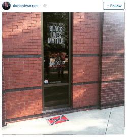 stonerscully:  hysteriffic:  micdotcom:  4 Confederate flags were found at an MLK historical site in Georgia Employees of Atlanta’s historically black Ebenezer Baptist Church arrived to a grim surprise Thursday morning: four Confederate battle flags