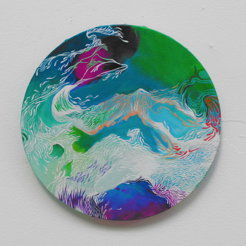 menteurmenteur:WORLD #2Oil paint on round canvas10 cm diameter