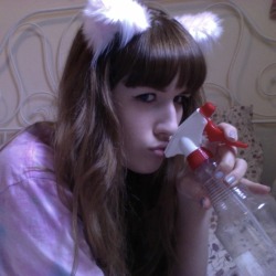 harukitten:  Bad Kitty &gt;:3 (Ears from @kittensplaypenshop) 