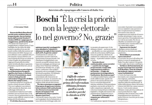 La Repubblica, 07 Agosto 2020