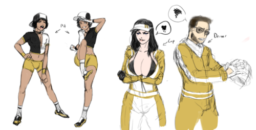 bastard-hive:  placensfw:  Sketches of (yet another) new bundle of OCs! These guys are from a F1 or Nascar (gotta choose) racing team where the captain only hires cute femboys into her pit crew, at the disdain of the driver. There are sketches of their