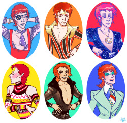 jessfink:  All of my Bowie portraits. David