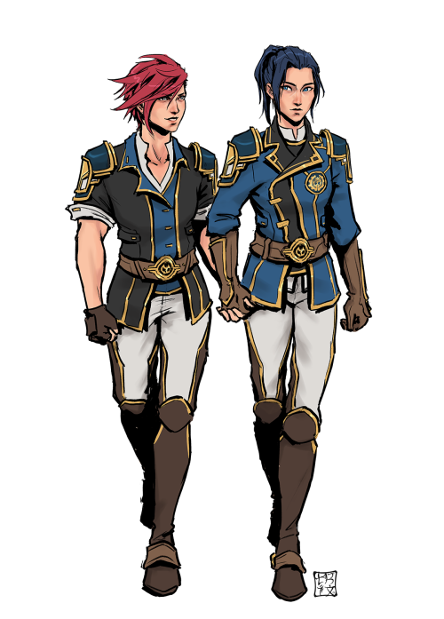 trixdraws:Girlfriends on patrol~Altered the uniform for the Wardens of Piltover(just wanted to qui