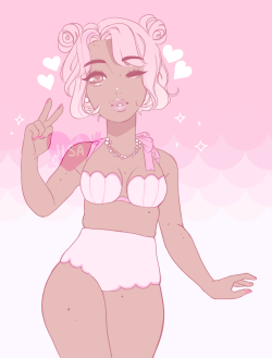 jisaaa-art:  my pink squishy mermaid! ; o ; she’s here at last! greatly inspired by the lovely @mimisugars PLEASE DO NOT REPOST/EDIT/SELF-PROMOANY USE OF MY ART IS PROHIBITED do not delete text 