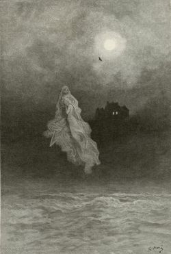 womeninarthistory:  Illustration for Edgar Allan Poe’s “The Raven,” Gustave Dore